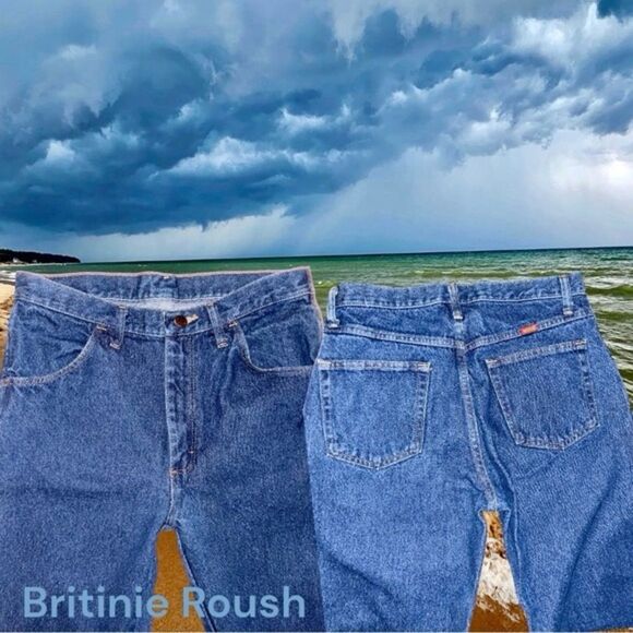 Rustler EUC Dark Wash 100 Cotton Denim Blue Jeans 31x32 - Picture 9 of 14